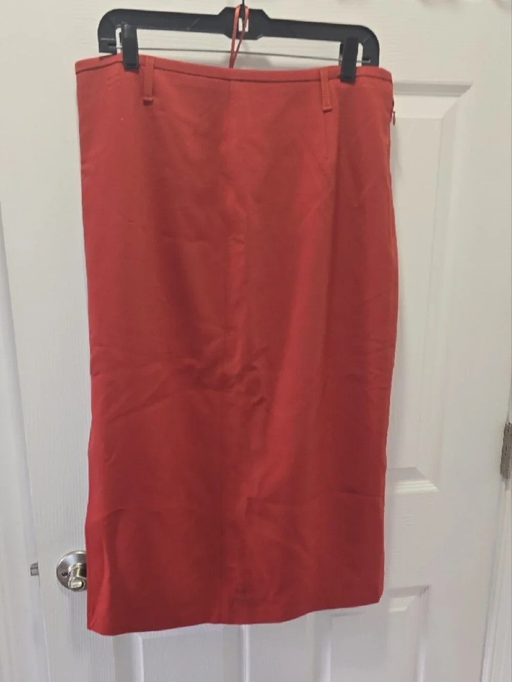 J. Crew Coral-Red Pencil Skirt with Side Slit